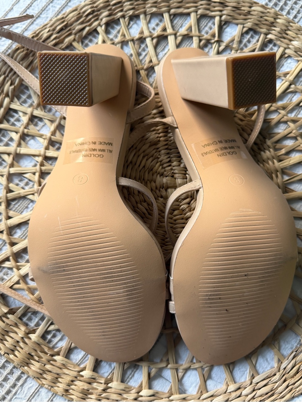 Lulu's Goldin Strappy Block Heel Sandals NWOT - Picture 5 of 7